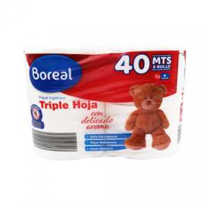 Papel higiénico triple hoja 40m BOREAL 4u $ 2.15 Precio x unidad